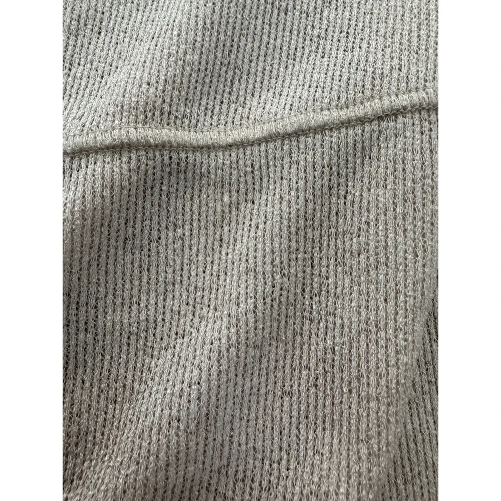 Free People Oversized Knit Balloon Sleeve‎ Blue Bell Henley XS Beige Long Sleeve